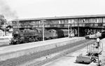 18 603 vom Bw Lindau ist mit E 4869 nach Singen (Hohentw) im Bahnhof Radolfzell angekommen. (10.08.1963) <i>Foto: Karl Wyrsch, Slg. D. Ammann</i>