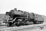 50 1945-0 (DWM Posen, Baujahr 1941) präsentiert sich in perfekter Stangenstellung in ihrem Heimat-Bw Nossen. (1978) <i>Foto: Dieter Wünschmann</i>
