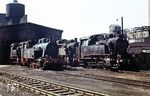 Im Zechengelände der Zeche Königsborn II/V präsentieren sich Lok 13 der Klöckner Bergbau Zeche Werne (ex 80 037, rechts) sowie D-782, ein Vorläufer der Henschel D-600 (25198/40, ex WerBH 2) und zwei weitere Loks der Baureihe 80.  (1971) <i>Foto: H. Kuhnke</i>