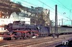 Die Trierer 01 052 ist mit E 825 aus Trier in Koblenz Hbf eingetroffen. (03.1967) <i>Foto: Dr. Hans Werner Eisermann</i>