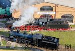SBB B 3/4 No. 1367 auf Probefahrt mit 50 3501 im Bw Arnstadt (hist.). (27.11.2025) <i>Foto: Joachim Schmidt</i>