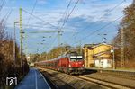 Der neue Talgozug der DSB mit der Vectron-Zuglok EB 3214 als EC 1175 (København H - Hamburg Hbf) in Owschlag. (16.12.2025) <i>Foto: Thorsten Eichhorn</i>