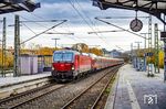 Schon vor dem Fahrplanwechsel 2025/26 testete die DSB ihre Talgozüge im planmäßigen Zugverkehr. DSB EB 3296 fährt hier mit dem EC 396 (Hamburg Hbf - København) durch den Bahnhof Rendsburg. (05.11.2025) <i>Foto: Thorsten Eichhorn</i>