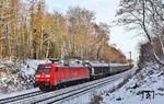 Am nächsten Tag zeigte sich das Wetter zwar von seiner besseren Seite, der Schnee war aber schon deutlich zusammengeschmolzen, als 152 057 mit EZ 51230 nach Gremberg bei Solingen-Ohligs auf der Bildfläche erschien. (07.01.2026) <i>Foto: Joachim Bügel</i>