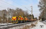Vor dem umgeleiteten DGS 90561 aus Hohenlimburg tauchten TKSE 544 und 548 bei Solingen-Ohligs auf. (07.01.2026) <i>Foto: Joachim Bügel</i>