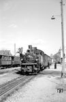 99 650 mit dem sonntäglichen P 1673 nach Marbach (Neckar) im Bahnhof Beilstein (Württ). (27.02.1966) <i>Foto: Jörg Schulze</i>