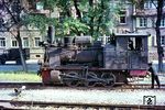 99 7024 übernimmt im Bahnhof Mosbach (Baden) die Üb 15394 nach Mudau. (18.09.1963) <i>Foto: Rolf Hahmann</i>