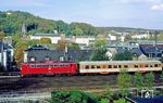 110 158 vom Bw Köln-Deutzerfeld überführt einen Citybahn-Wagen im E 3116 nach Köln in Wuppertal-Unterbarmen. (19.10.1990) <i>Foto: Wolfgang Bügel</i>