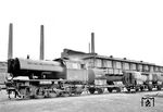 Die am 7. September 1953 in Dienst gestellte Dampfspeicherlok Nr. 5 (Henschel) bei der Fa. Hoechst in Frankfurt am Main. (09.1953) <i>Foto: Werkfoto</i>