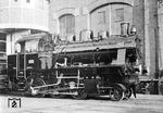 Lok 152 der Niederlausitzer Eisenbahn-Gesellschaft (Typ ELNA 5) beim Herstellerwerk Henschel in Kassel Unterstadt. Die Reichsbahn übernahm die Lok 1949 als 91 6492 und musterte sie 1970 aus. (1936) <i>Foto: Werkfoto</i>