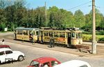 Tw 35 mit Bw 108 in der Wendeschleife vor dem Bahnhof Flensburg. (05.1973) <i>Foto: Jürgen Hagemann</i>