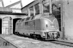 V 200 028 sonnt sich in ihrem Heimat-Bw Villingen (Schwarzw). (07.1961) <i>Foto: Dr. Albert Mühl</i>