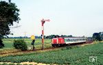 212 050 (Bh Mönchengladbach) mit RB 3822 bei Aldekerk. (11.06.1996) <i>Foto: Rolf Hahmann</i>