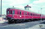 Der Rheiner 660 521 (ex VT 137 381, Düwag, Baujahr 1940) wartet im Bw Gronau (Westf) auf neue Einsätze. (06.1969) <i>Foto: Rolf Hahmann</i>