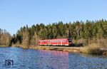 612 064 als Lt 71155 von Marktredwitz nach Neukirchen (bei Sulzbach-Rosenberg) nahe Wiesau in der Oberpfalz. (07.04.2026) <i>Foto: Joachim Bügel</i>