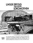 Werbeanzeige der Berliner Maschinenbau-Actien-Gesellschaft mit 03 009 in Berlin Friedrichstraße. Die Lok wurde im Januar 1932 beim Bw Schneidemühl Pbf in Dienst gestellt und endete 1973 bei der PKP als Pm2-12. (1934) <i>Foto: Werkfoto</i>