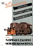 Werbeanzeige für eine Kleinlok der BMAG. Die abgebildete Kb 4070 gehörte nach den 1930 von der Reichsbahn festgelegten Kriterien zu den Kleinloks der Leistungsgruppe II mit einer Motorleistung von 40 PS und mehr. Die Entwicklung dieser Fahrzeuge sollte die Abwicklung des Güterverkehrs wirtschaftlicher gestalten. Das Personal sollte die Bedienung der Kleinlok in Einmannbedienung erledigen können. Entsprechend wurden die Maschinen sparsam in Wartung und Unterhaltung entwickelt. Im Betrieb sollten sie ohne technisch geschultes Personal leicht bedienbar sein. Je nach Antriebsart wurden sie als Kö (Diesel), Kb (Benzol) oder Ks (Akku) bezeichnet. Ingesamt entstanden 1114 Exemplare. Kb 4070 wurde am 20.11.1933 an das Bw Parchim abgeliefert und am 26.03.1992 in Leipzig-Wahren ausgemustert. (1934) <i>Foto: Werkfoto</i>