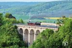 Dem Fotostandpunkt an der Greener Burg folgt unmittelbar der 31 m hohe Luhetal-Viadukt, der in Greene die Bundesstraße 64 überspannt. Auch hier hat sich die Natur zwischenzeitlich dermaßen ausgebreitet, das kaum noch eine vernünftige Umsetzung möglich ist. (02.05.2026) <i>Foto: Joachim Schmidt</i>