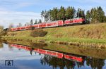 218 416 mit RE 4852 auf dem Weg nach Hof bei Oberteich. (09.04.2026) <i>Foto: Joachim Bügel</i>