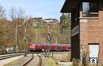 Mit RE 4861 nach München fährt 218 416 in den Bahnhof Windischeschenbach ein. (09.04.2026) <i>Foto: Joachim Bügel</i>