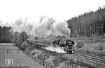 Die Erfurter 01 0534 kämpft sich mit dem D 1099 die Hönebacher Rampe hinauf. (01.04.1972) <i>Foto: Burkhard Wollny</i>