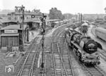 58 3026 (Bw Riesa) verlässt am "Tag des Eisenbahners" 1977 mit einem Güterzug den Bahnhof Döbeln Hbf.  (12.06.1977) <i>Foto: Karsten Risch</i>
