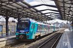 Frohe Ostern wünscht die Nordbahn mit 526 045 als RE 11914 nach Husum im Bahnhof Rendsburg. (05.04.2026) <i>Foto: Thorsten Eichhorn</i>