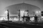 Hamburg Hbf im Nebel. Ein schönes herbstliches Stimmungsbild des Hamburger Direktionsfotografen. (22.11.1951) <i>Foto: Walter Hollnagel</i>