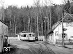 Tw 118 (MAN, Baujahr 1926) an der Endhaltestelle Obernzell.  (03.1958) <i>Foto: Reinhard Todt</i>