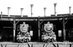 Auch 50 1760 und 50 699 genossen ihre Wochenendruhe im Bw Frankfurt/M-2. (30.04.1966) <i>Foto: Reinhard Gumbert</i>