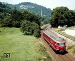 517 006 fährt aus Bad Schwalbach kommend in den Bahnhof Hohenstein (Nassau) ein. (02.08.1980) <i>Foto: Dieter Kempf</i>