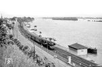 50 1357 (Bw Oberlahnstein) mit N 1109 nach Kaub in Rüdesheim.  (07.1958) <i>Foto: Ernst Winter</i>