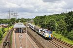 Die zweite Mittwochsüberführung DLr 93622 von Bad Bentheim nach Köln Bbf hatte TRI 110 469 in Leverkusen-Rheindorf am Haken. (10.06.2026) <i>Foto: Joachim Bügel</i>