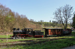 Lok 04 des Feld- und Grubenbahnmuseums Zeche Fortuna in Solms-Oberbiel auf dem 2,4 km langen Rundkurs durch das Museum. (28.04.2012) <i>Foto: Joachim Bügel</i>