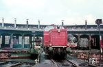 V 65 012 auf der Doppeldrehscheibe in ihrem Heimat-Bw Hamburg-Altona. (07.1967) <i>Foto: Rolf Hahmann</i>