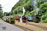 Zusammentreffen von Diesellok D 4, Dampflok 11sm sowie der Gastlok "RUR" im Bahnhof Brohl BE. (05.06.2026) <i>Foto: Zeno Pillmann</i>
