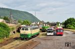 Fahrzeugausstellung mit Fahrzeugen auf Schiene und Straße anlässlich des 125-jährigen Jubiläums der Brohltalbahn in Brohl Umladebahnhof. (05.06.2026) <i>Foto: Zeno Pillmann</i>
