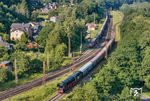 Mit Sonderzug DRC 4767 von Fulda nach Hanau verlässt 01 1104 den Bahnhof Elm in Richtung Schlüchtern. (21.06.2026) <i>Foto: Joachim Schmidt</i>