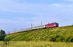 243 201 der Wedler Franz Logistik Potsdam mit dem "Ostseestrandexpress" von Leipzig nach Warnemünde zwischen Leipzig-Neue Messe und Leipzig-Flughafen.  (20.06.2026) <i>Foto: Ralf Opalka</i>