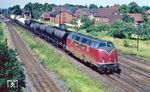 220 071 (Bw Hannover) mit einer Güterzugleistung in Salzbergen. (15.07.1969) <i>Foto: Robin Fell</i>