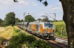 RP 248 001 auf der Rückfahrt von Wuppertal Hbf nach Köln-Kalk Nord vor Bauz 91915 bei Haan-Ellscheid. (07.07.2026) <i>Foto: Joachim Bügel</i>