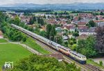 In Dietmannsried verabschieden wir uns vom IC 2012 "Allgäu" nach Dortmund, geführt von den 218 446 und 218 419. Am 10. Juli verkehrte der Zug letztmalig als IC 1 zwischen Oberstdorf und Heidelberg. Der Zug wird künftig durch einen ICE-Talgozug ersetzt. (05.07.2026) <i>Foto: Joachim Schmidt</i>