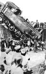 Die preußische T 13 "7901 TRIER" stürzte infolge Wasserreißens vom Gelände des alten Bahnbetriebswerks Trier Hbf auf die Schönbornstraße neben die Eisenbahnunterführung. Es entstand kein Personenschaden. Die Lok wurde 1926 in 92 520 umgezeichnet und 1964 bei der DDR-Reichsbahn ausgemustert. (1922) <i>Foto: Slg. Eisenbahnstiftung</i>