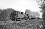 Nach Bentheim war 042 226 mit einem TEEM bei Bentlage wieder rückwärts unterwegs. (22.03.1972) <i>Foto: Wolfgang Bügel</i>