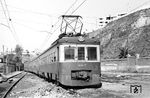 Triebwagen AM 7 (MF Esslingen/Siemens, Baujahr 1940) trifft als Vorortzug aus Limache in Valparaiso ein. (27.01.1972) <i>Foto: Jörg Schulze</i>