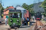 Vorführung an der Rollbockgrube in Bruchhausen-Vilsen mit Lok "RUR" der Selfkantbahn. Rechts räuchert 86 1744 der PRESS. (29.07.2026) <i>Foto: Joachim Schmidt</i>