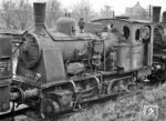 Die bereits ausgemusterte Lok 9 "Theesen" der Bielefelder Kreisbahnen in Bielefeld. Sie war am 23.11.1920 von Borsig geliefert worden und schied 1959 aus dem Dienst aus. (09.1959) <i>Foto: Basil Roberts</i>