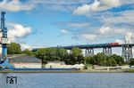 101 099 der RDC Asset GmbH Hamburg mit EN 345 (Stockholm Central - Berlin Hbf) auf der Rendsburger Hochbrücke über den Nord-Ostsee-Kanal. (07.08.2026) <i>Foto: Thorsten Eichhorn</i>