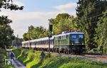 Die planmäßige Mittwoch-Überführungsfahrt der TRI-Wagen bestritt E 40 1313, die mit DLr 93623 von Köln Bbf nach Dortmund-Eving bei Solingen-Ohligs unterwegs war. (09.09.2026) <i>Foto: Joachim Bügel</i>