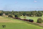 65 018 rollt mit einem Fotogüterzug durch die Landschaft der niederländischen Provinz Gelderland bei Eerbeek. (06.09.2026) <i>Foto: Joachim Schmidt</i>
